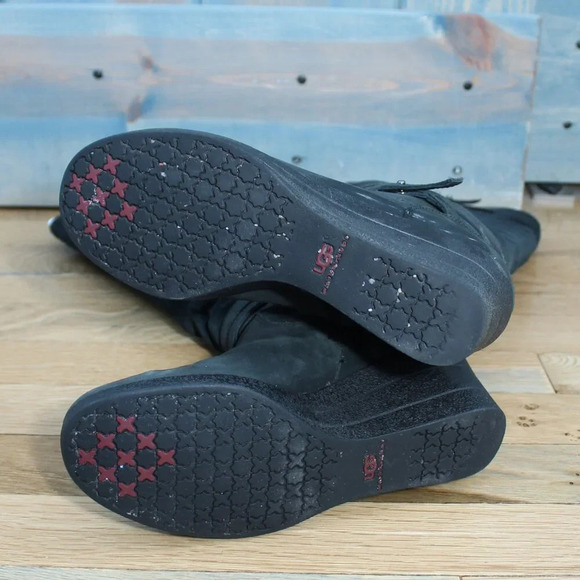 UGG Lesley Waterproof Suede Wedges Knee High Zip Warm Boots Size 6 - Picture 7 of 10